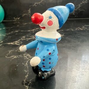 Clown vintage hand-painted wooden clown ornament